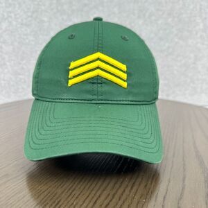 Sergeant Stripes Chevron Embroidered Hat Cap Green Adjustable Strap‎ Back Sgt